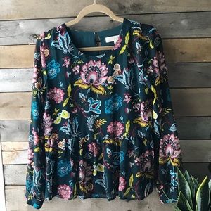 Loft floral peplum blouse